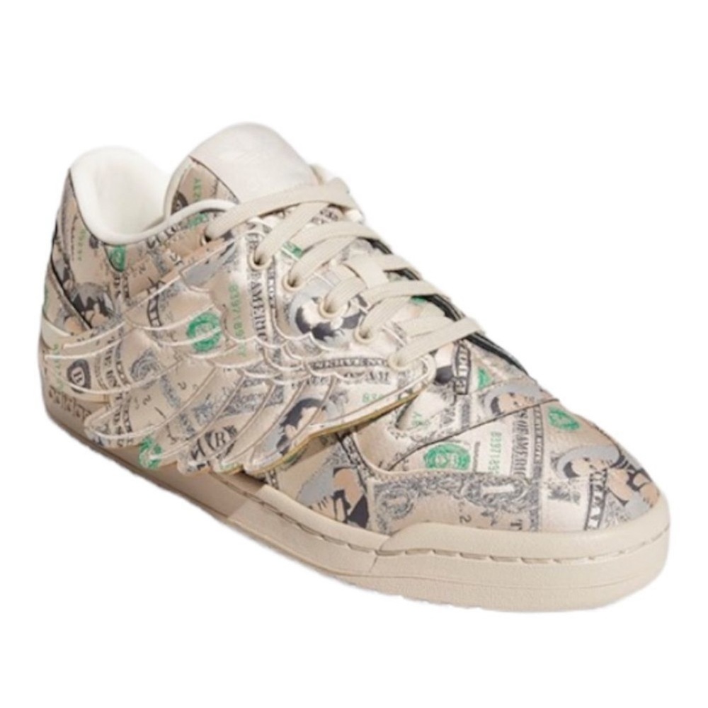 adidas JS Forum Money Lo Sneakers with Wing Design - Size 6.5